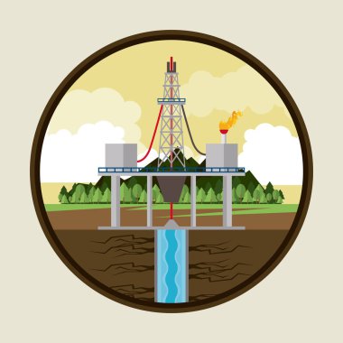Oil and petroleum pump round icon clipart