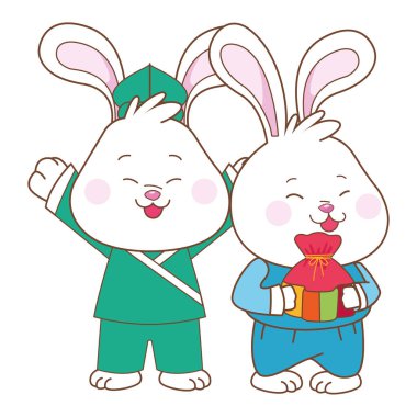 Orta sonbahar festivali karikatürler Tavşanlar