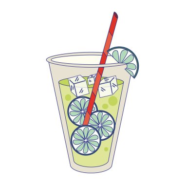 Saman karikatürlü limonata bardağı.