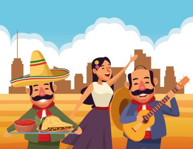 meksika geleneksel kültür simgesi karikatür