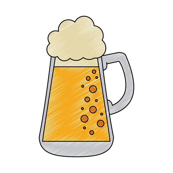 冷玻璃啤酒涂鸦 — 图库矢量图片