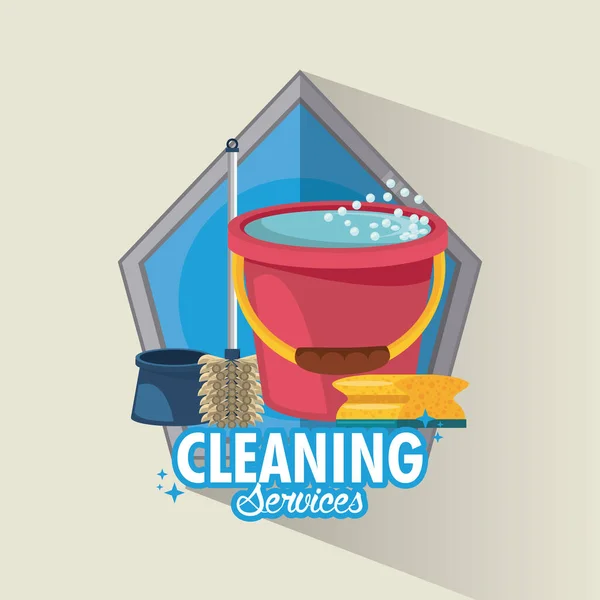 Temizlik hizmeti ve temizlik — Stok Vektör