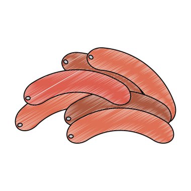 Sosis gıda izole karalama