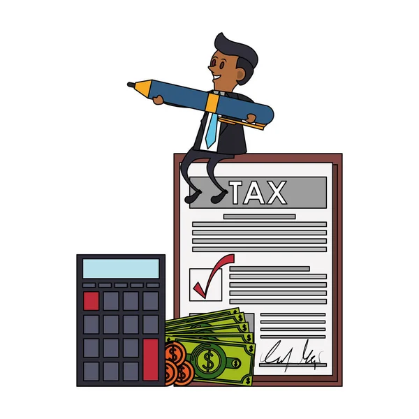 Gouvernement de l'État taxes dessin animé d'entreprise — Image vectorielle
