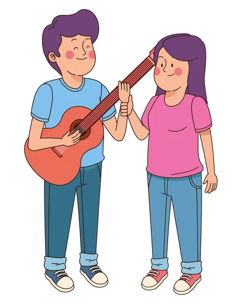 Adolescentes amigos sonriendo y divertirse dibujos animados — Vector de stock