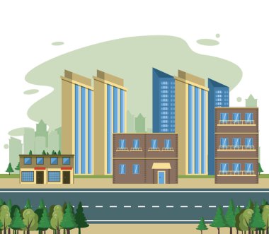 Şehir manzaralı şehir binaları