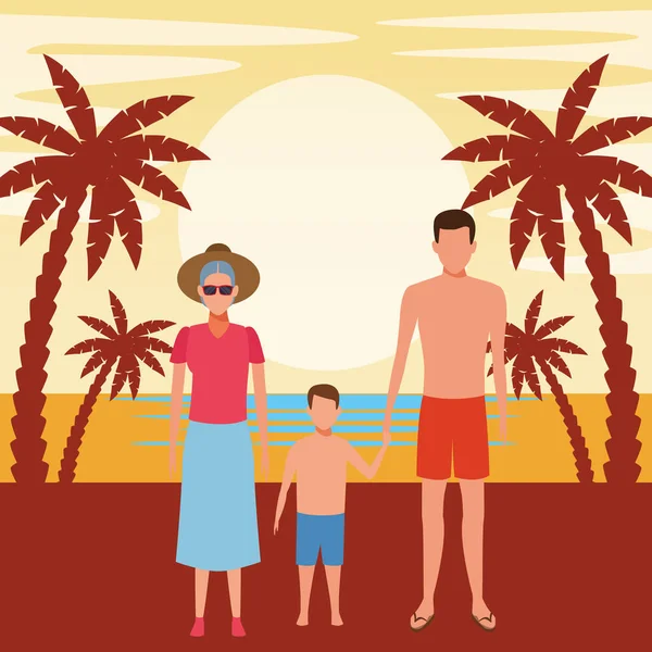 Vacaciones de verano de dibujos animados — Vector de stock