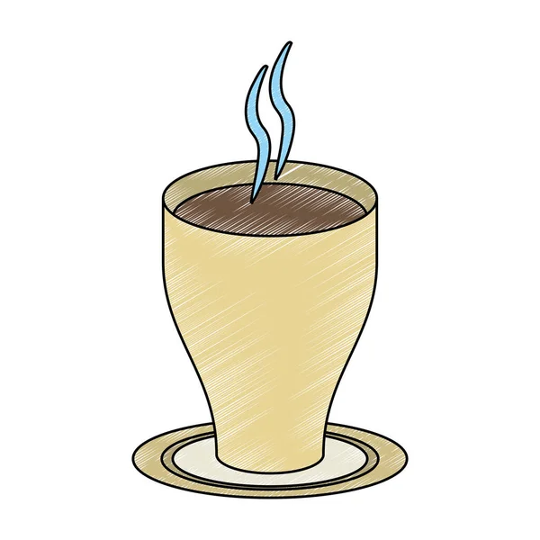 ホットコーヒーカップ落書き — ストックベクタ