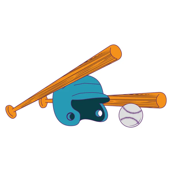 Baseball következő felszerelésekkel elemek ikon rajzfilm — Stock Vector