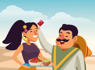 meksika geleneksel kültür simgesi karikatür