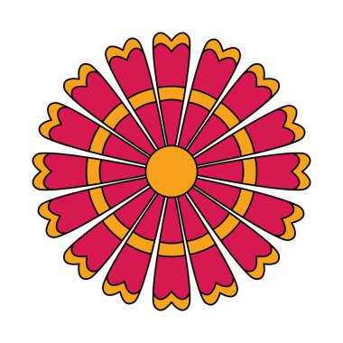 Yapraksı yuvarlak sembollü çiçek