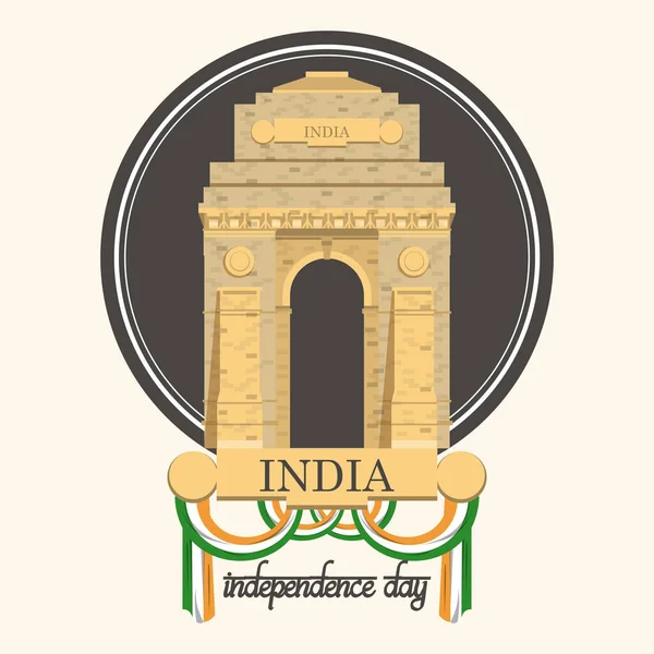 India independencia día tarjeta colorido — Vector de stock