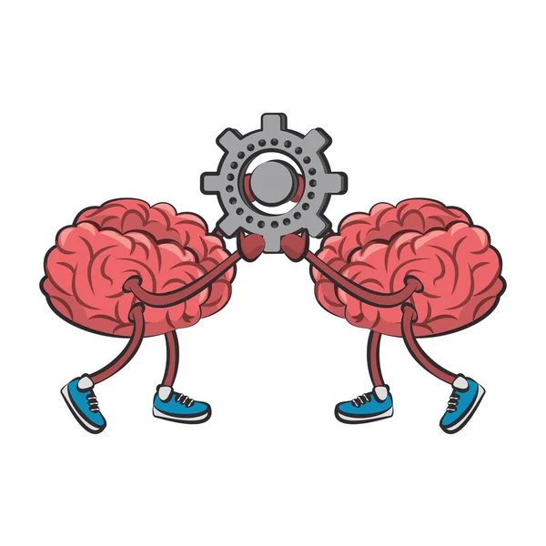 Inteligencia cerebral humana y dibujos animados creatividad — Vector de stock