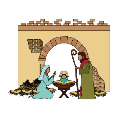 mutlu noel doğuş hıristiyan karikatür