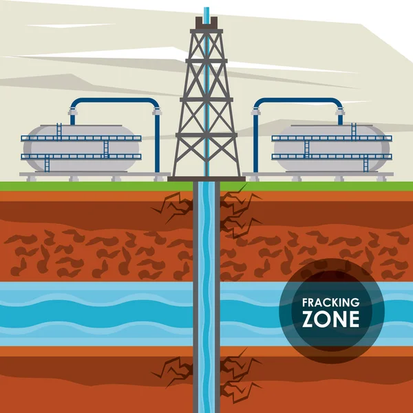 Zona frantumata industria petrolifera — Vettoriale Stock