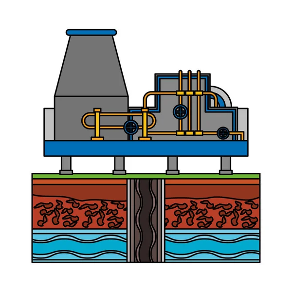 Λάδι διυλιστήριο αερίου εργοστάσιο κινούμενα σχέδια — Διανυσματικό Αρχείο