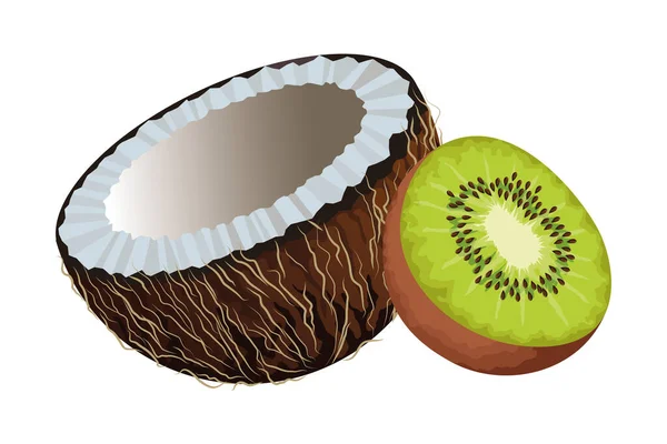 熱帯おいしいフルーツアイコン漫画 — ストックベクタ