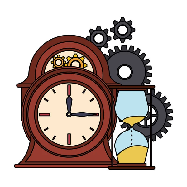 Horloge de temps montre alarme dessin animé — Image vectorielle