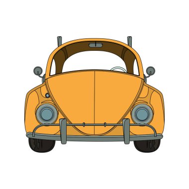 vintage retro klasik araba karikatür