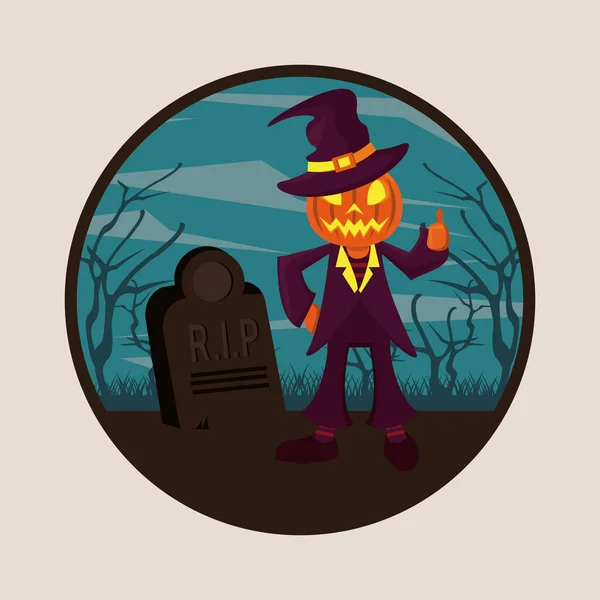 Halloween cartoni animati divertenti e spaventosi — Vettoriale Stock