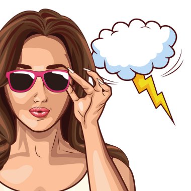 Pop art güzel kadın karikatür