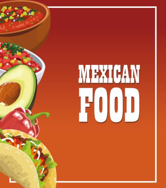 Tacolu Meksika yemeği posteri.