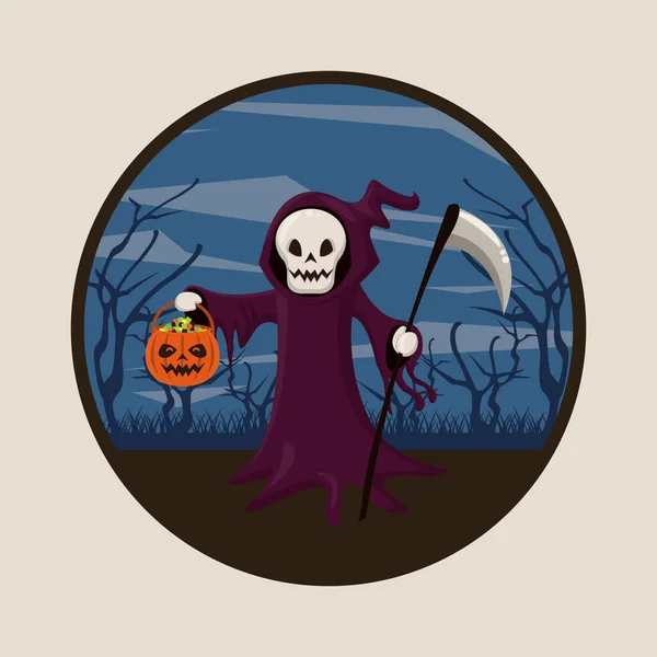 Divertidas y aterradoras caricaturas de Halloween — Vector de stock