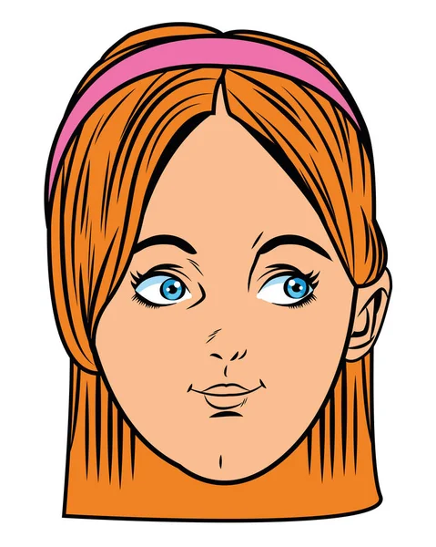 Chica joven cara avatar dibujos animados — Archivo Imágenes Vectoriales