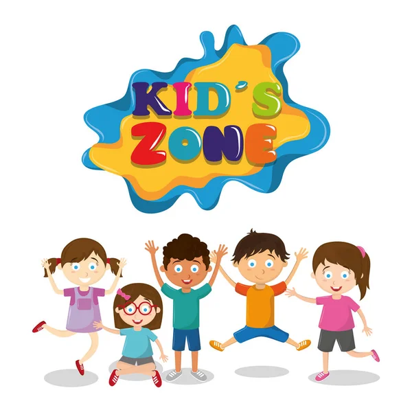 Kids Zone barn Entertaiment karikatyrer — Stock vektor