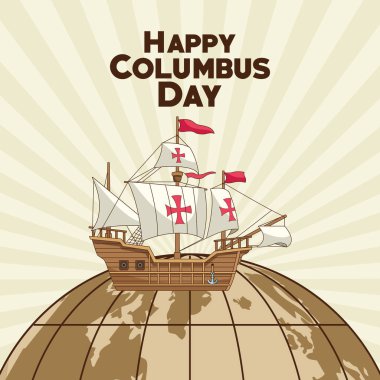 Colombus Columbus Günü Kart Posteri