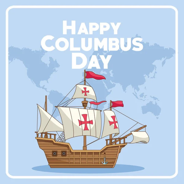 Colombus Columbus dag kort affisch — Stock vektor