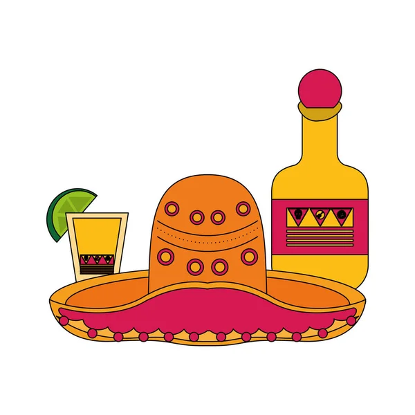 México festival e celebrações mexicanas desenhos animados — Vetor de Stock