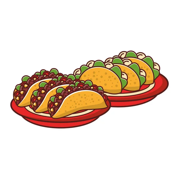 Culture mexicaine et aliments dessins animés — Image vectorielle