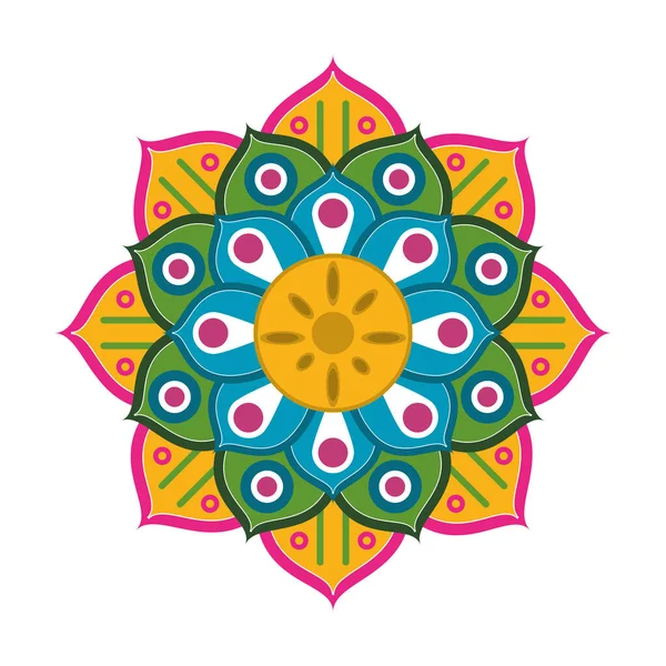 Tradicional indian embroidery blanket icon — 스톡 벡터