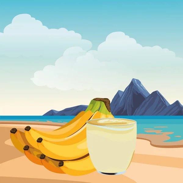 Tropisch fruit en smoothie-drankje — Stockvector