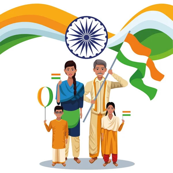 India függetlenségi nap kártya — Stock Vector