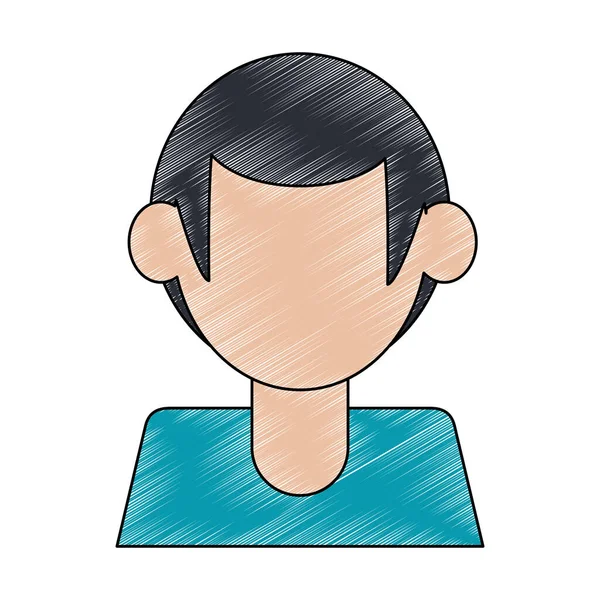 Jovem perfil scribble —  Vetores de Stock