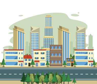 Şehir manzaralı şehir binaları