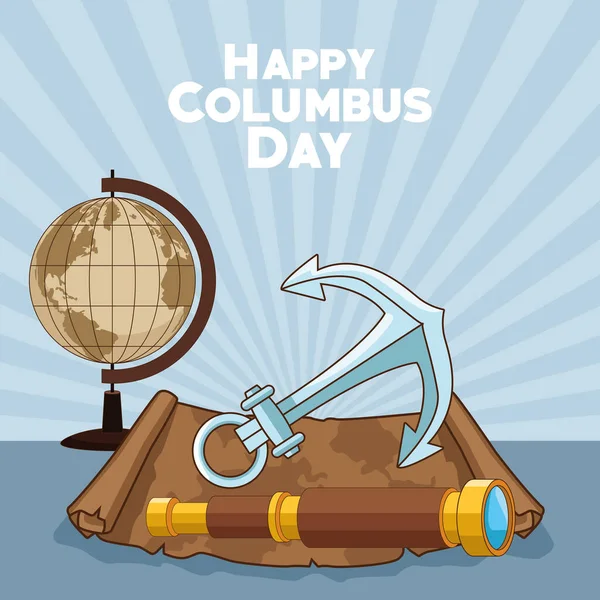 Colombus Columbus dag kort affisch — Stock vektor