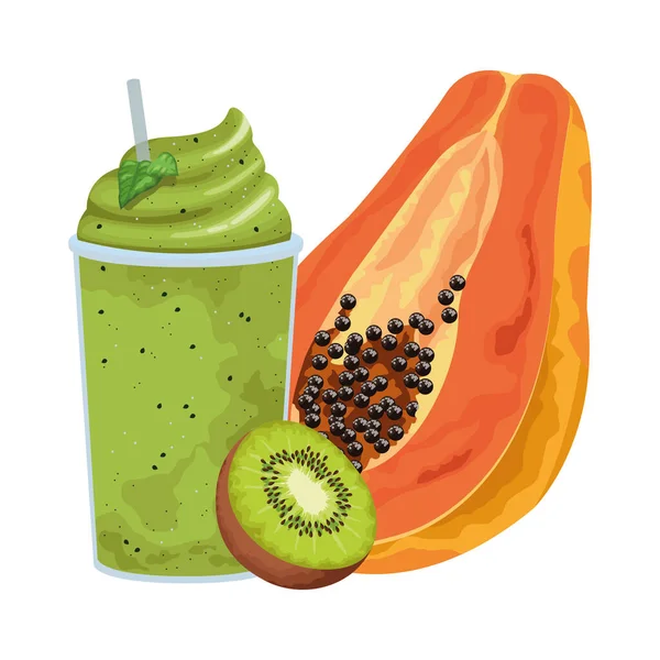 Tropisk frukt-och smoothie-dryck — Stock vektor