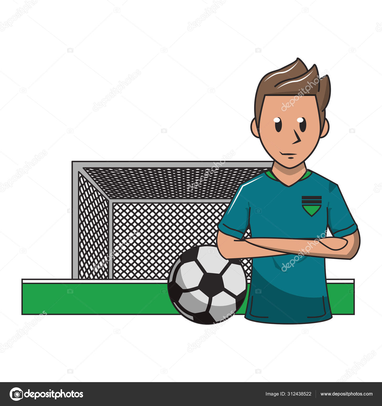 Desenhos Animados Do Futebol Do Jogo Ilustração Stock - Ilustração