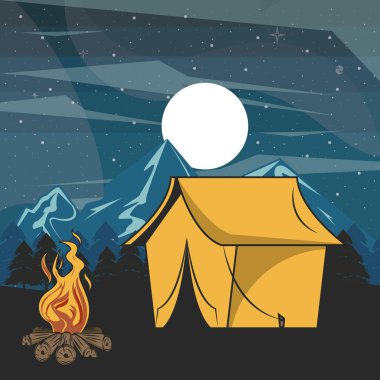 Geceleri ormanda kamp macerası.