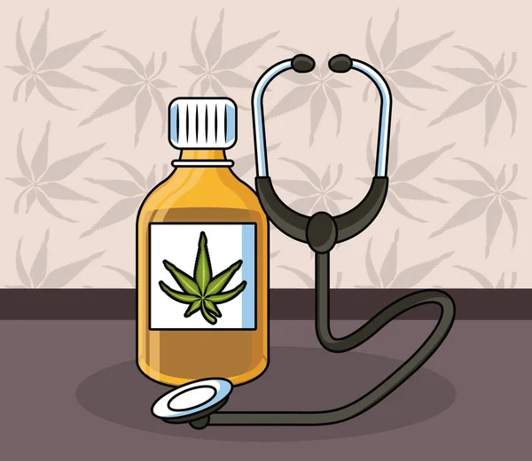 大麻天然药物 — 图库矢量图片