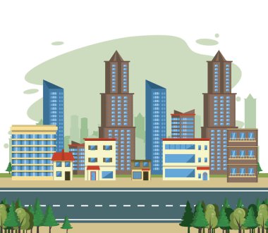 Şehir manzaralı şehir binaları