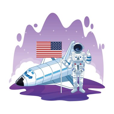 Uzay keşfi karikatürlerinde astronot