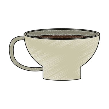 Sıcak kahve fincanı karalama