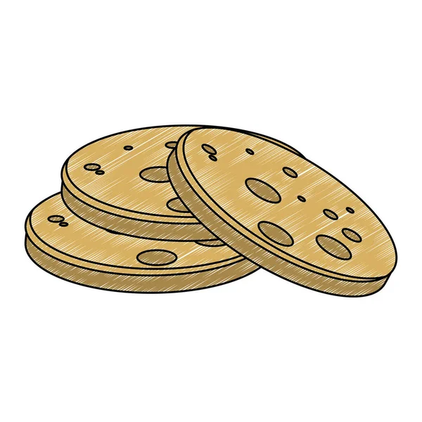 Deliciosas galletas garabato aislado — Vector de stock