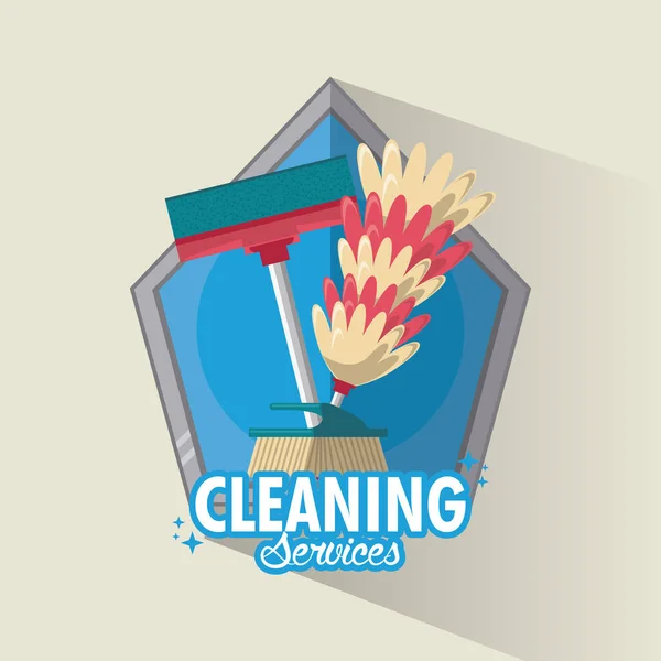 Temizlik hizmeti ve temizlik — Stok Vektör