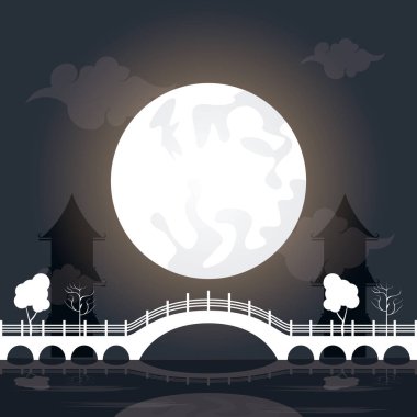 Sonbahar ortası aylı festival manzarası