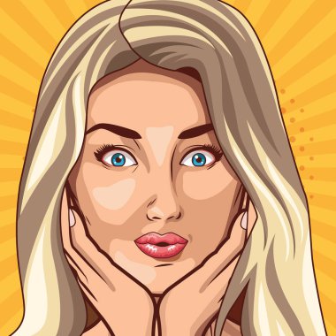 Pop sanat modası ve güzel kadın çizgi filmi